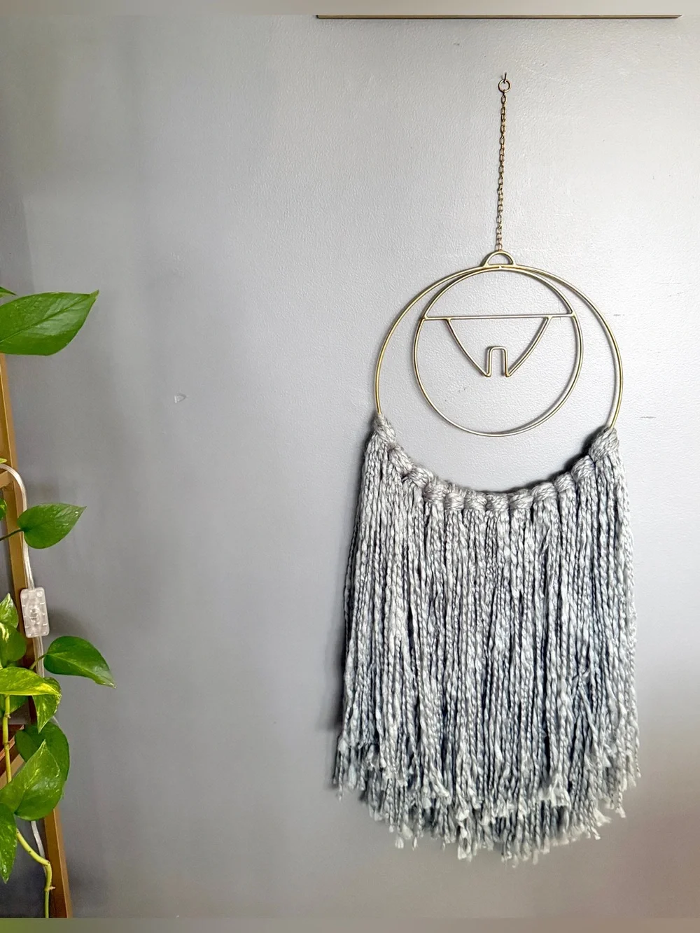 Fluffy Gray Soft Dreamcatcher Gold Celestial Urban Outfitters Wall Decor Boho